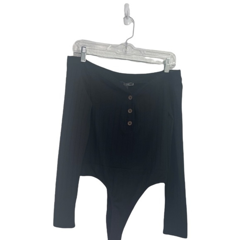 Bridge Ribbed Button Thong Bodysuit